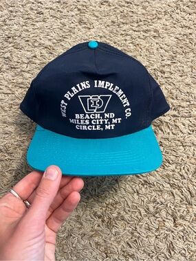 Navy and Teal Vintage Snapback Hat